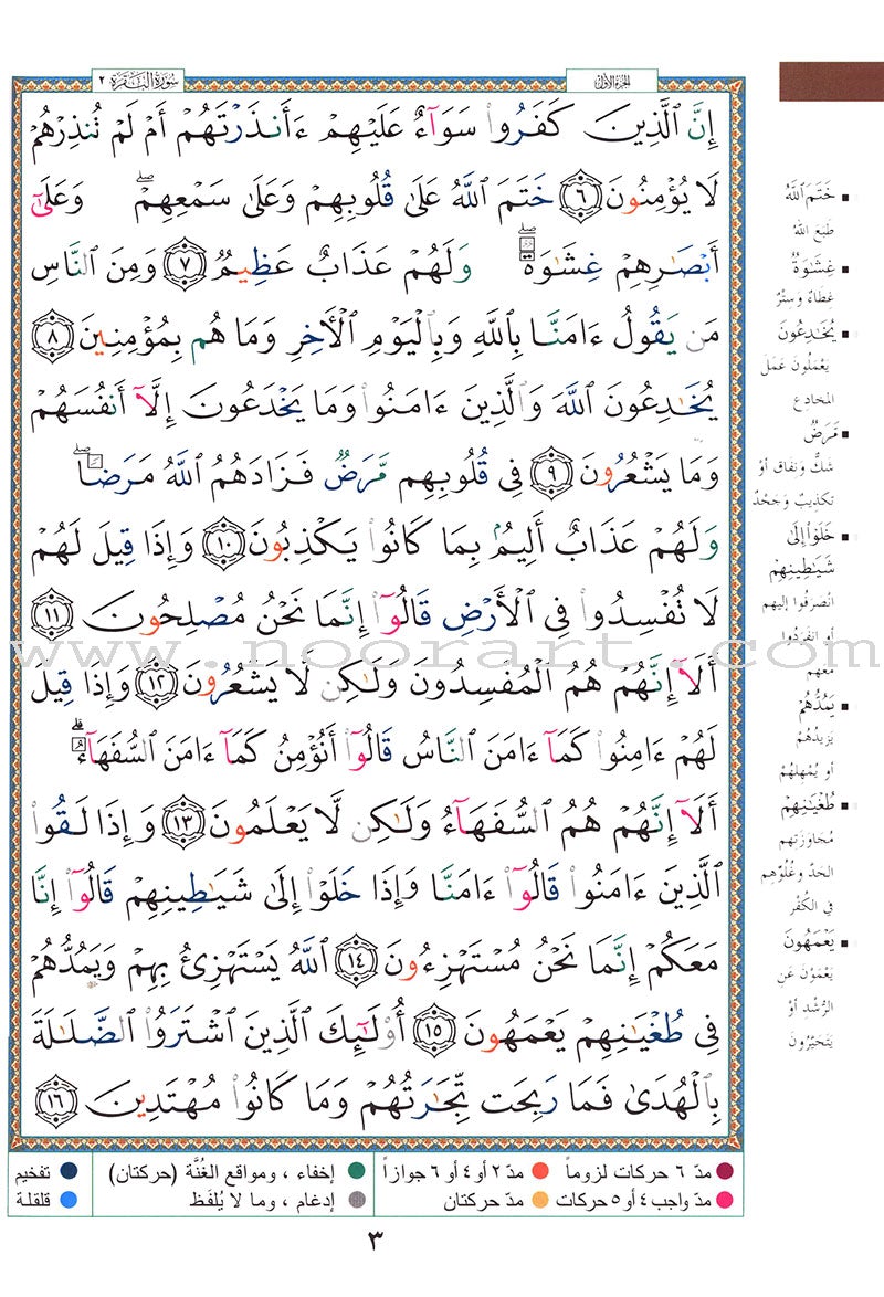 Tajweed Quran - Economic Edition (Large Size) (7"x9") (Colors May Vary)