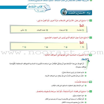 ICO Learn Arabic Teacher Guide: Level 12, Part 2 تعلم العربية