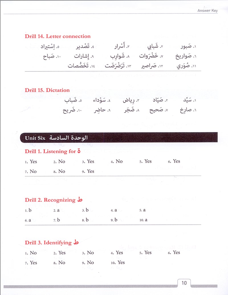 Answer Key for Alif Baa Introduction to Arabic Letters and Sounds (Third Edition) دليل الإجابات ألف باء مدخل إلى حروف العربية وأصواتها
