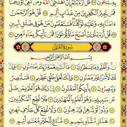The Last Three Parts of the Glorious Qur'an (Color-Coded Tajweed Rules) تطبيقات القواعد النورانية (العشر الاخير)