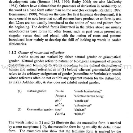 Arabic Second Language Acquisition of Morphosyntax