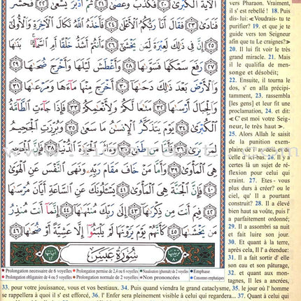 Tajweed Qur'an (Juz' Amma, With French Translation and Transliteration)