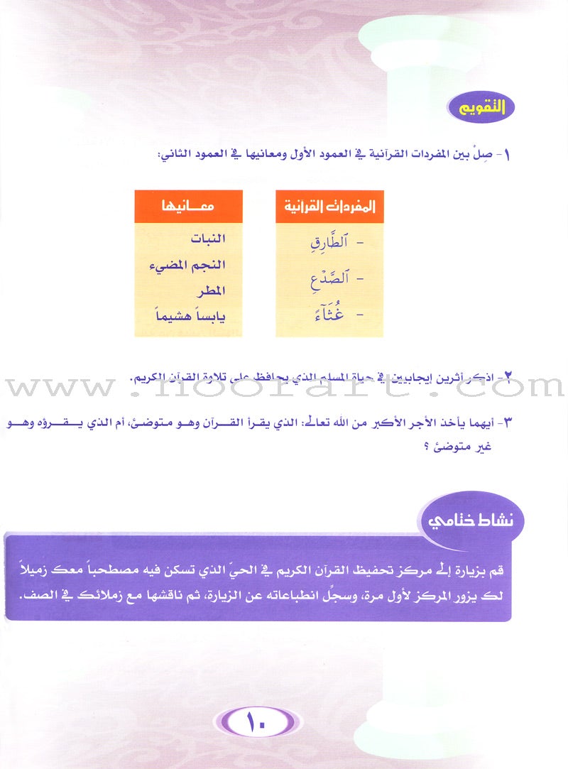Summer Qur'anic Centers Curriculum: Level 1 منهاج المراكز القرآنية الصيفية