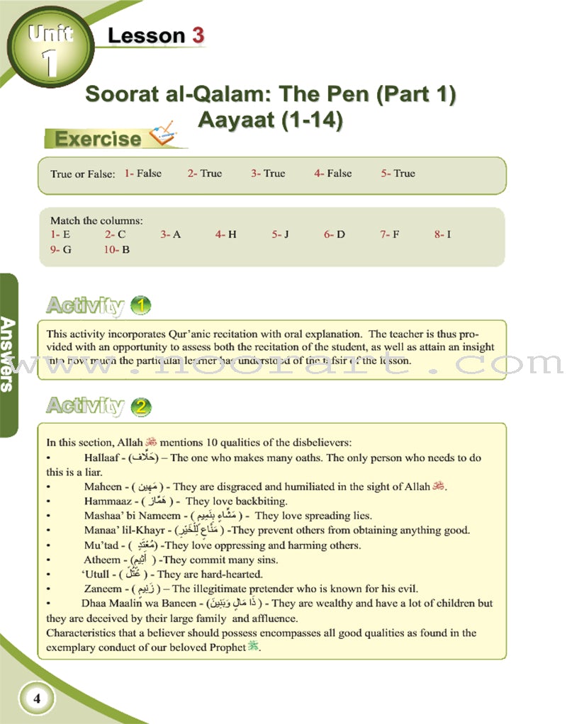 ICO Islamic Studies Teacher's Manual: Grade 8, Part 1