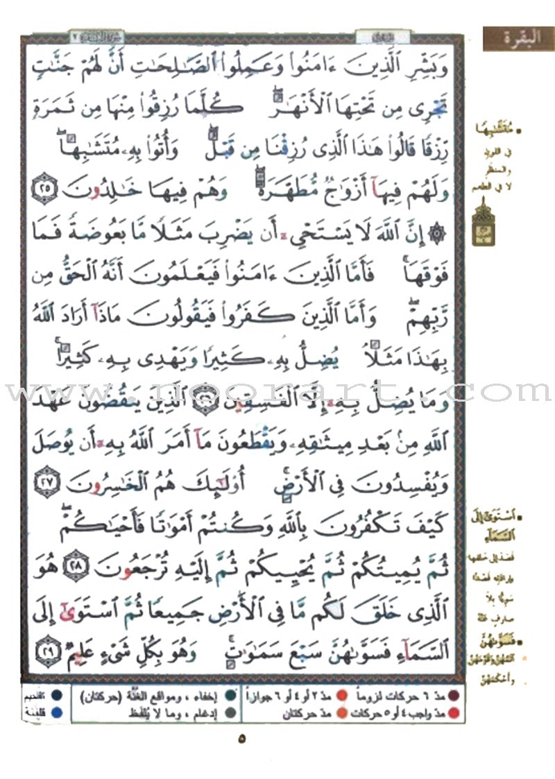 Tajweed Qur'an (Surah Al Baqara, Obvious Edition) (7"x9") مصحف التجويد
