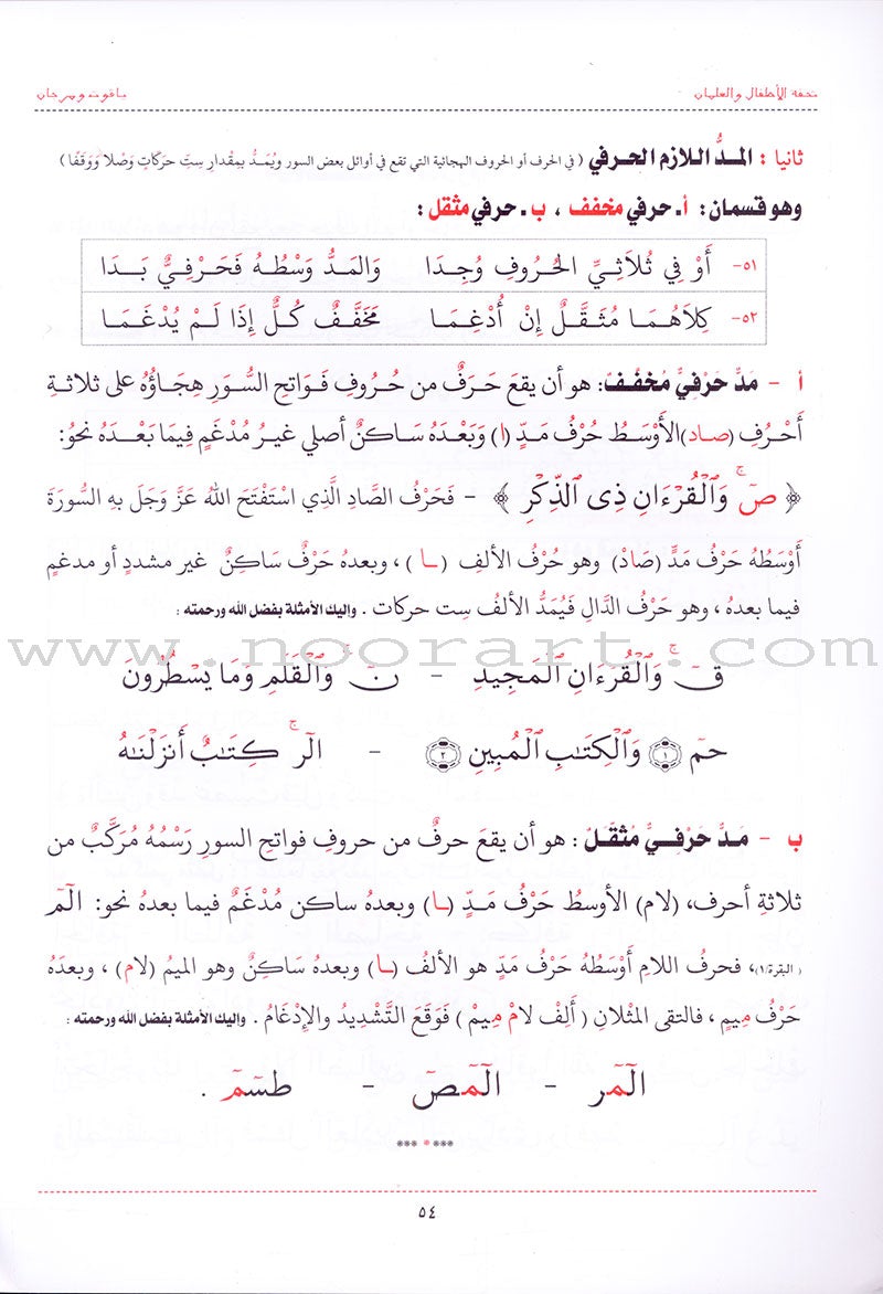 An Explanation of Tuhfah al-Atfal in the Rules of the Recitation of the Quran شرح تحفة  الاطفال والغلمان في احكام ترتيل القران