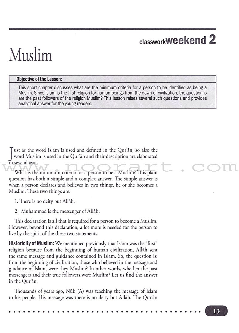 Weekend Learning Islamic Studies: Level 11-12