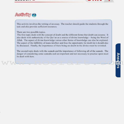 ICO Islamic Studies Teacher's Manual: Grade 12, Part 1