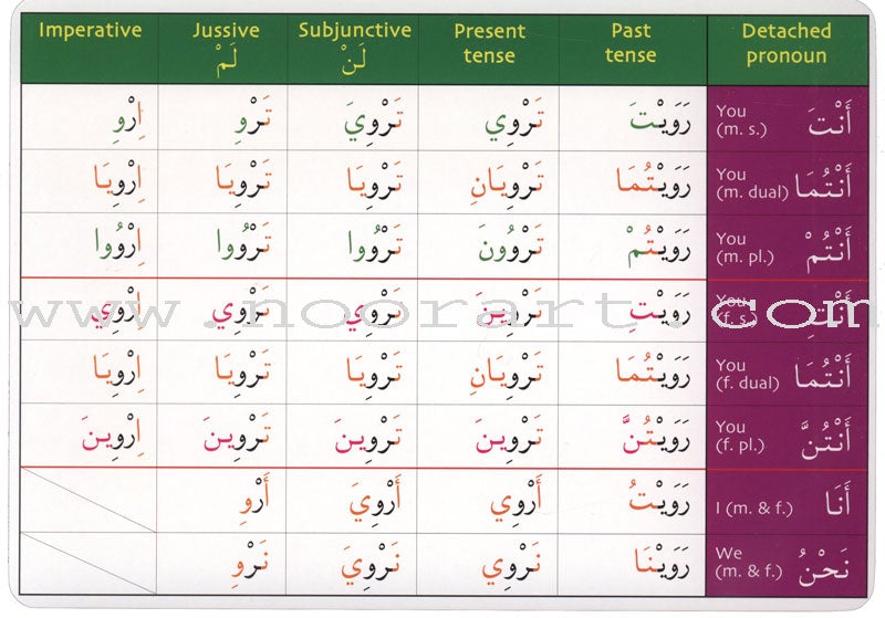 Gateway to Arabic Verb Conjugation Flashcards - Set One: Form One Verbs (50 Double-Sided Cards)