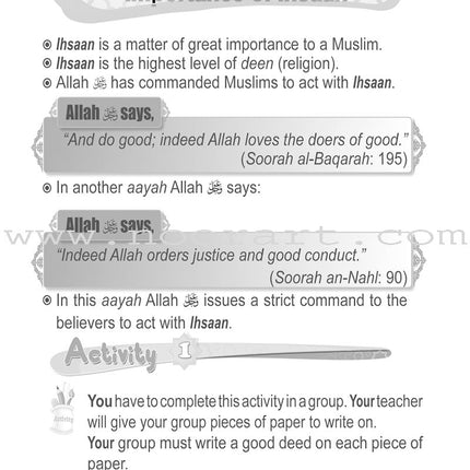 ICO Islamic Studies Workbook: Grade 3, Part 1