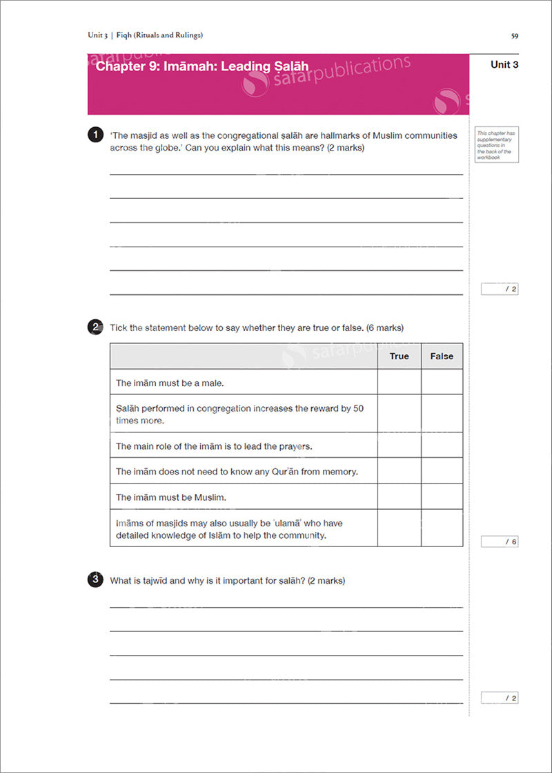 Safar Islamic Studies Workbook: Level 8