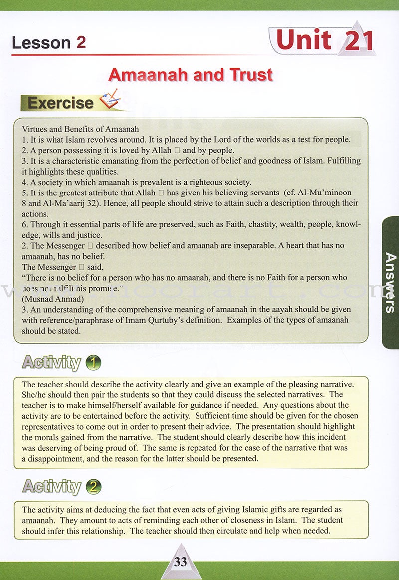 ICO Islamic Studies Teacher's Manual: Grade 11, Part 2