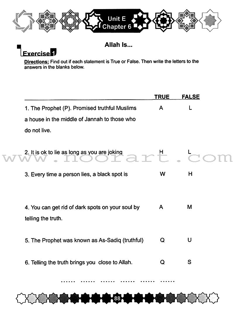 I Love Islam Worksheets/Workbook: Level 3