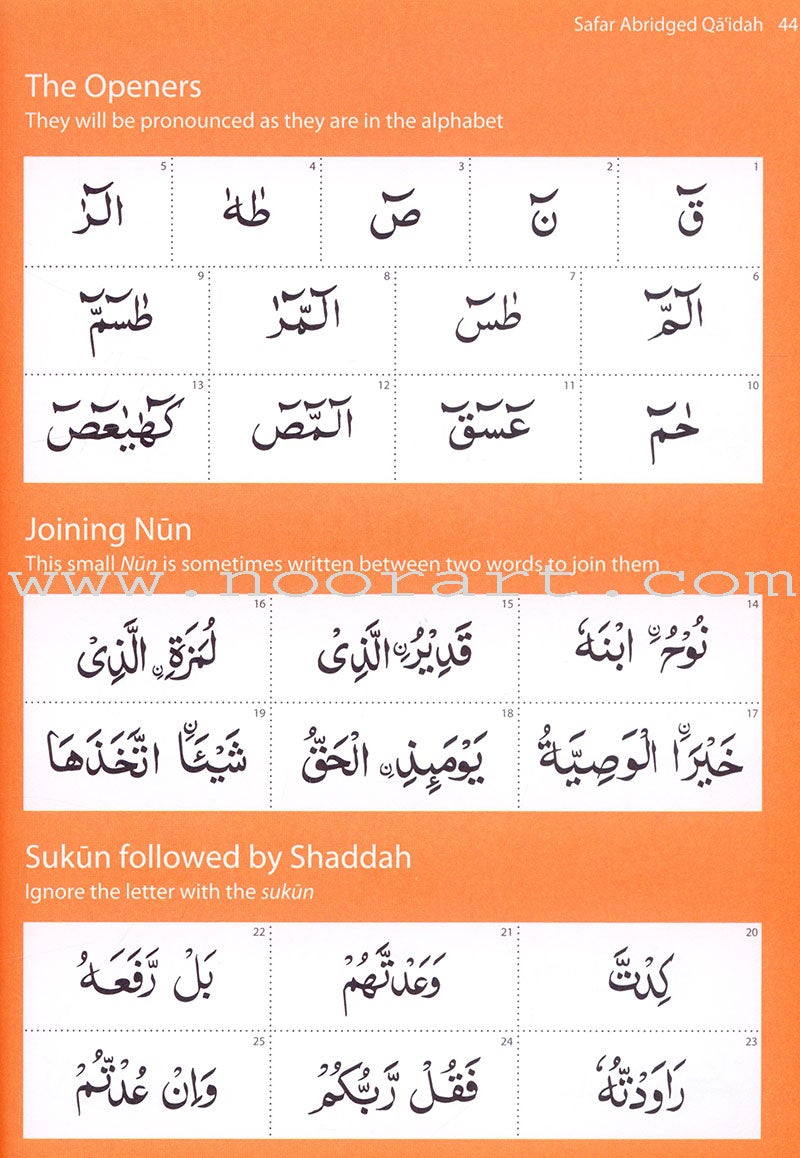 Abridged Qa'idah (South Asian Script ) - Learn to Read Series